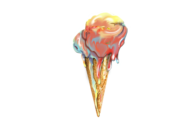 image of a melting ice cream